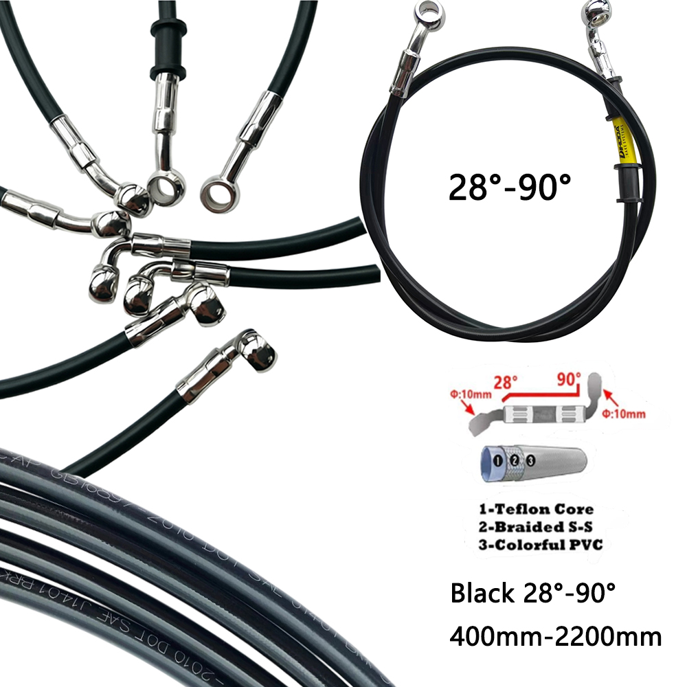 Motorcycle Brake Cable - Noir 28 ° -90 ° Tuyau